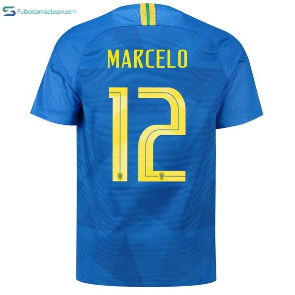Camiseta Brasil 2ª Marcelo 2018 Azul